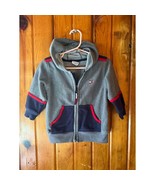 Tommy Hilfiger Kids Gray Fleece Hoodie Jacket with Navy Accents 12-18 Mo... - $20.00