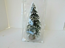 Lemax Snow Covered Pine Tree 9&quot; Wood Base Lot D - £6.98 GBP