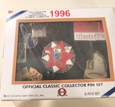 OLYMPICS, 1996, ATLANTA, OFFICIAL CLASSIC COLLECTOR PIN SET, 5 Pcs, NEW  - $91.09 MXN