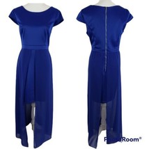 Women&#39;s  Hi Low Party Dress Cap Sleeve Short Sheer Skirt  Blue Large Sami &amp; Jo - £32.76 GBP