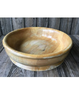 Big Wooden Bowl 14&quot; x 3.5” Serving or Centerpiece Very Heavy &amp; Thick - £35.66 GBP