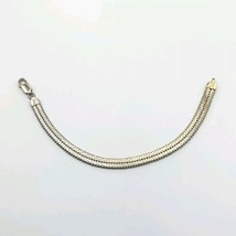 RARE !! Vintage Milor 925 Italy Sterling Silver Bracelet Gold Tone 7.5 Inch - £34.67 GBP