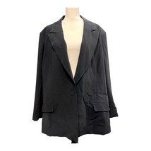 Sergio Hudson Womens 4X Plus Black Classic One Button Blazer 90’s Long C... - $24.32