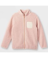 Girls  Cat &amp; Jack Zip-Up Sherpa Jacket with F... - $14.85