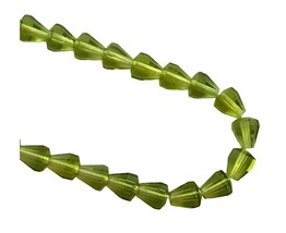50 Olivine Green Fire Polished Czech Glass Faceted Cone Bell Teardrop Beads - £4.00 GBP