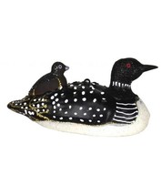 Loon w Chick Baby Bird Blown Glass Handcrafted Christmas Ornament NIB - $22.76