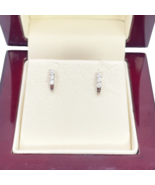 18ct White Gold High Polished Children&#39;s Earrings 8mm Length - $187.43 CAD