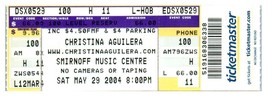 Christina Aguilera Concert Ticket Stub Peut 29 2004 Dallas Texas - £32.65 GBP
