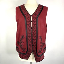 Vtg Cambridge Dry Goods womens Maroon Black Goth Medieval Vest Size XL - £24.49 GBP