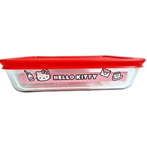 Pyrex Hello Kitty Glass Food Storage Bowl and Red Plastic Lid Sanrio 3-C... - $27.08