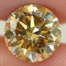 Round Shape Diamond Fancy Champagne Color Loose 2.04 Carat SI1 SGL Certificate - £2,122.29 GBP