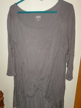 T-shirt lunga Soho Jeans New York &amp; Company, taglia XL da donna, grigio/azzurro - £7.60 GBP