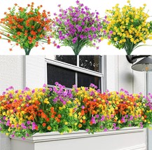 Sggvecsy Artificial Flowers For Outdoors 12 Bundles Uv Resistant Boxwood Shrubs - £30.09 GBP