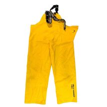 Helly Hansen Workwear Yellow PVC Fishing Bib Pants L Waterproof Rain Gear - $35.00