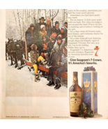 1973 Seagram&#39;s 7 Crown Whiskey Advertisement Liquor Christmas Box Editio... - $460.52 MXN
