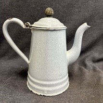 Antique Blue Graniteware Metal Tea Coffee Pot - $24.75