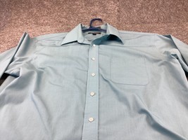 Croft &amp; Barrow Dress Shirt Mens 16 1/2 36 Wrinkle Resistant Button Up Mint Green - £10.31 GBP