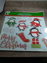 2 New Christmas House Window Decor 9.75 x 11.5 Merry Christmas Penguins. - £11.03 GBP