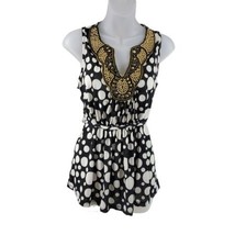 Vintage 90s Wet Seal Dressy Tank Top Blouse Womens S / M Embellished Polkadot - £14.84 GBP