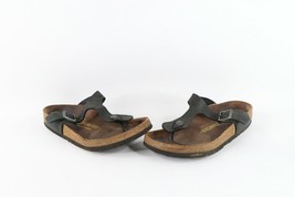 Vintage Birkenstock Womens 7 Distressed Leather Buckle Toe Thong Sandals... - $44.50