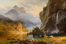 Indians Spear Fishing by Albert Bierstadt available as Giclee Print + Ships Free - £30.68 GBP+