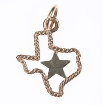 Retired James Avery 14k gold Texas Star charm with rope edge - $297.00