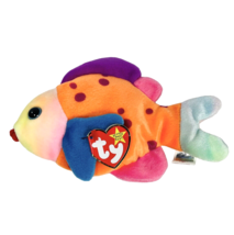 TY Beanie Baby Lips the Fish 1999 With Tag 8” Long Orange Blue Purple Pink - £7.58 GBP