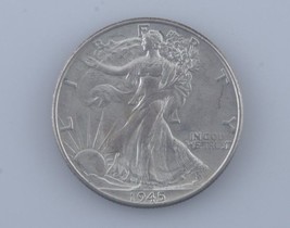 1945 Walking Liberty de Plata Medio Dólar 50c ( Bu ) Brilliant Uncirculated - £36.08 GBP