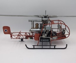 16&quot; Jayland Tin Toy Italian Helicopter F-Wgvd Plane Decor Orange Toy - £90.02 GBP