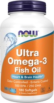 NOW Foods, Ultra Omega-3 Fish Oil, 180 Softgels - $44.00