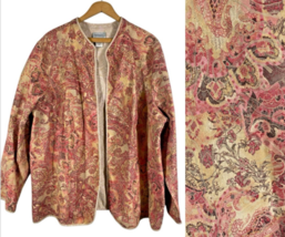 Maggie Barnes Catherines Blazer Jacket Brocade Pink Paisley Romantic Cot... - $1,125.35 MXN