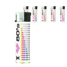 80&#39;s Theme D5 Lighters Set of 5 Electronic Refillable Butane Colorful Pixel Grid - £12.47 GBP