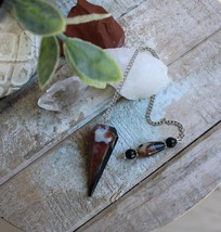 Black &amp; Brown Agate Pendulum by Imogen Designs ~Protection~ - $474.03 MXN