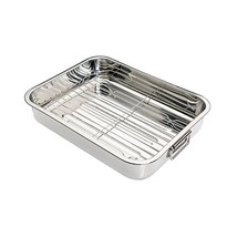 Kitchen Craft Stainless Steel 38cm Roasting Pan with Removable Rack  - £29.87 GBP