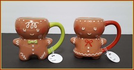 NEW RARE Threshold Gingerbread Man and Gingerbread Woman Mugs 11 OZ Stoneware - £23.97 GBP