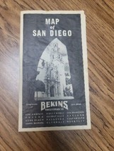 Map of San Diego California Antique Road Map Bekins Van &amp; Storage 1940 VTG - £22.07 GBP