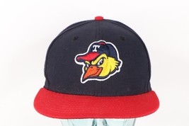 Vintage New Era Minor League Baseball Toledo Mud Hens Fitted Hat Cap Blue 7 1/8 - £26.55 GBP