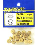 Eazypower 30218 5/16&quot; Oak Mushroom Shaped Buttons (20 Piece) - $24.24 CAD