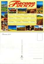 Italy Tuscany (Toscana) Calendar Attractions Sites Flowers Vintage Postcard - £7.48 GBP