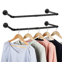 23.6In Industrial Pipe Clothes Rack 2Pack Industrial Iron Garment Rack B... - $43.80