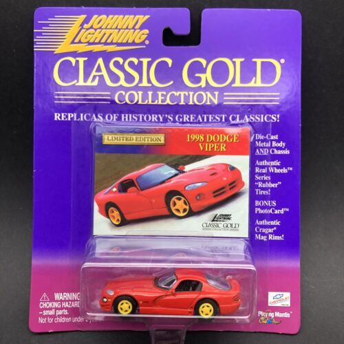 Johnny Lightning Classic Gold 1998 Dodge Viper Red Diecast Car 1/64 Limited Ed - $14.50