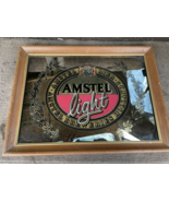 AMSTEL LIGHT Imported Beer Mirror Vintage Sign Framed Bar Man Cave  20 x 15 - $68.31