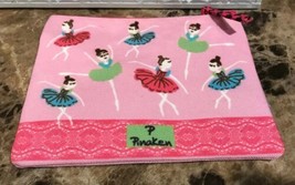 &quot;P&quot; Pinaken Fabric Travel Cosmetic Bag Sequins Beaded Ballerinas Pink 6.5&quot; x 5&quot;  - £10.98 GBP