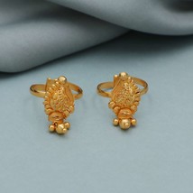 20k Yellow Gold bichiya toe ring, Handmade gold toe ring pair for women, indian  - £846.51 GBP