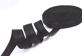 1/2 inch / 13mm width- 5 yds -10 yds Black Fold over Satin Elastic Band Trim EB1 - £4.78 GBP+