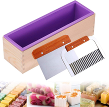 Silicone Soap Molds Kit-42 Oz Wooden Silicone Soap Rectangular Mold with... - $19.50