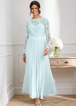 Kaleidoscope Mint Lace Bodice Pleated Maxi Dress UK 14 (fm75-5) - £70.71 GBP