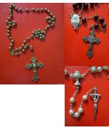 ROSARY CHRISTIANITY PRAYER RELIQUARY RELIC  VINTAGE PEALS BEADS FILIGREE... - £35.82 GBP+