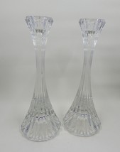 Mikasa Park Lane Crystal Candlestick Taper Holder Pair - £23.69 GBP