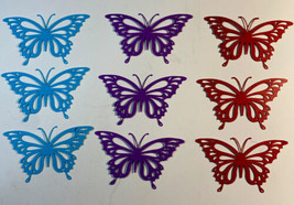 9 Butterfly Die Cut Scrapbook Card Embellishment Multi Color - $1.65